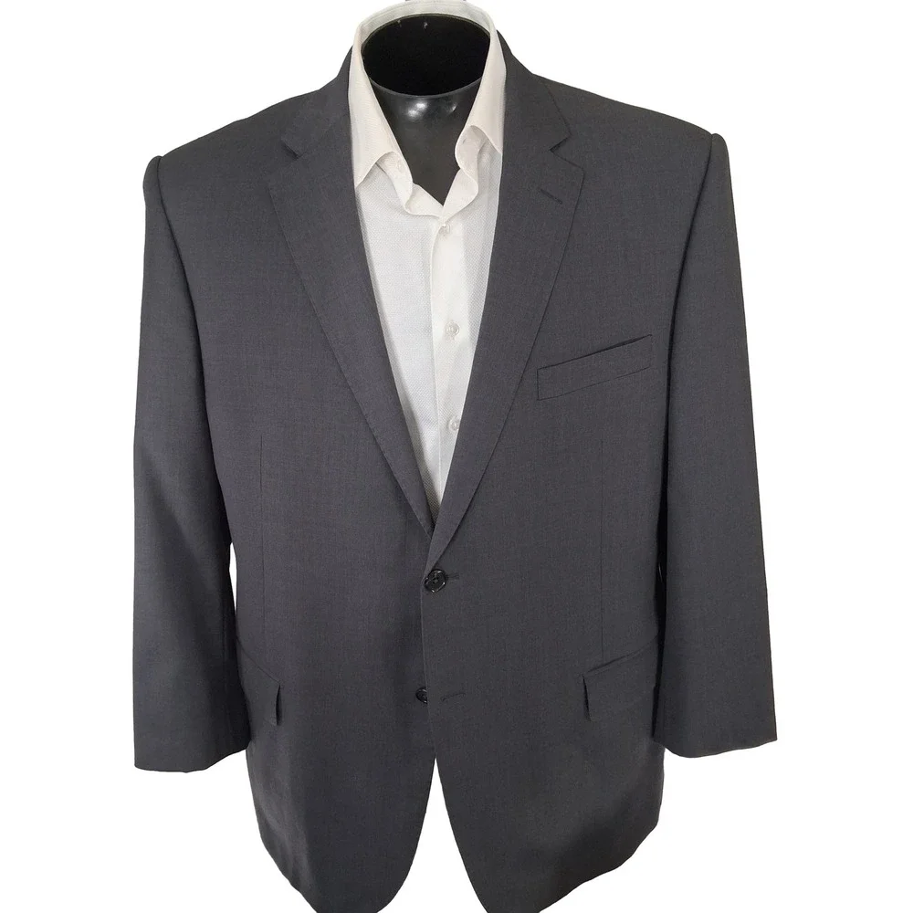 Tiglio Luxe Sport Coat 44S Gray Lanificio Di Biella Wool Blazer Double Vent